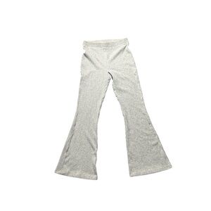 Aerie Light Gray High Waisted Ribbed Flare Pants